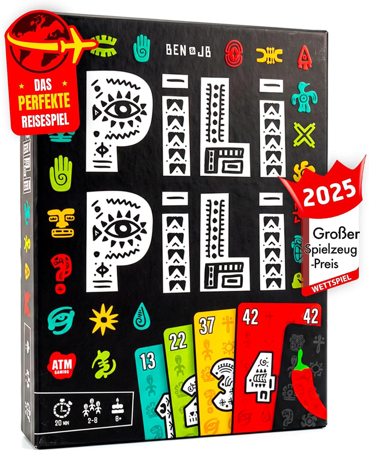 ATM Gaming PILI PILI – Gesellschaftsspiel – Gewinner des Großen Spielzeugpreises 2025 – Taktisches Stichkartenspiel – 2 bis 8 Spieler