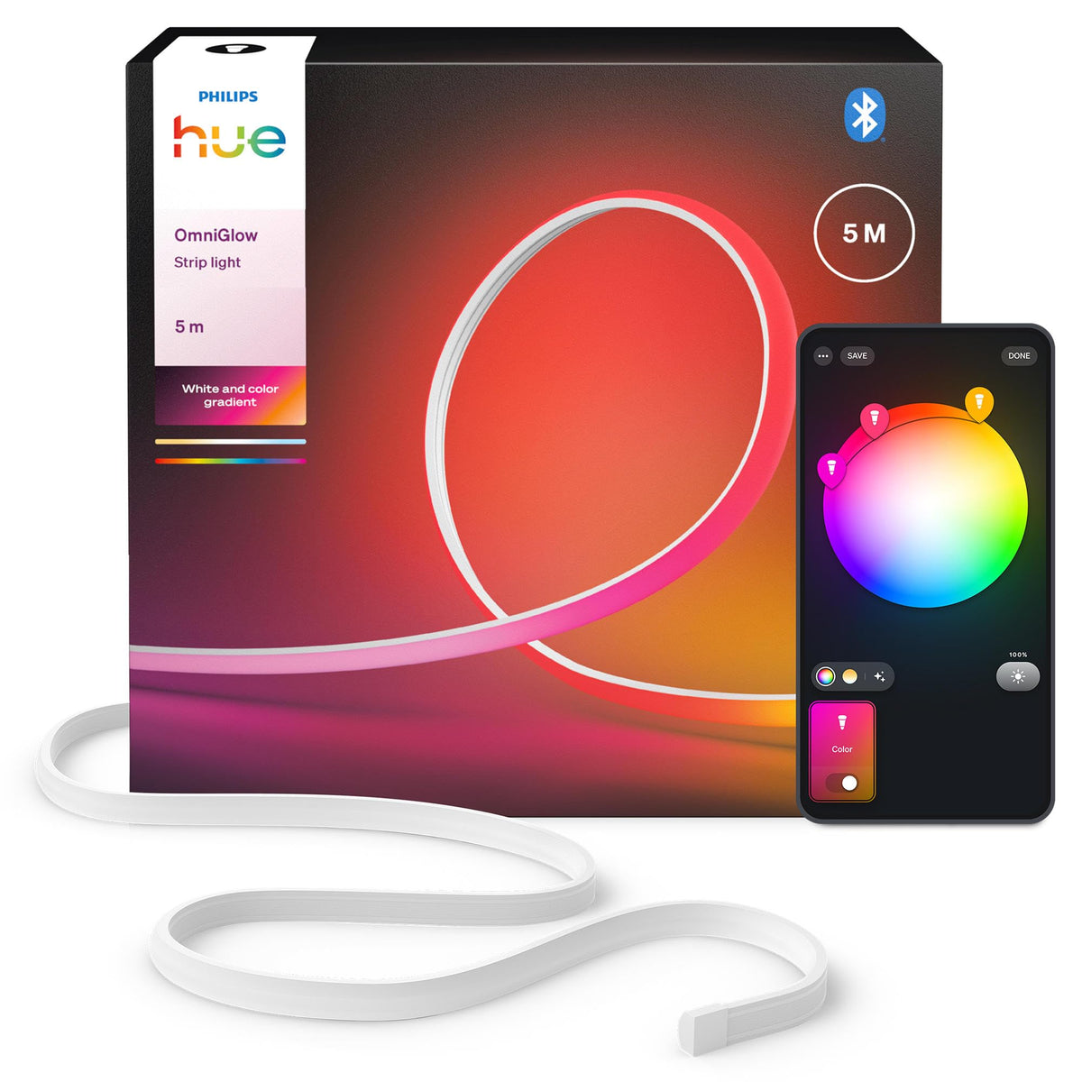 Philips Hue OmniGlow Mikro LED-Lightstrip, Ambientebeleuchtung, 3m