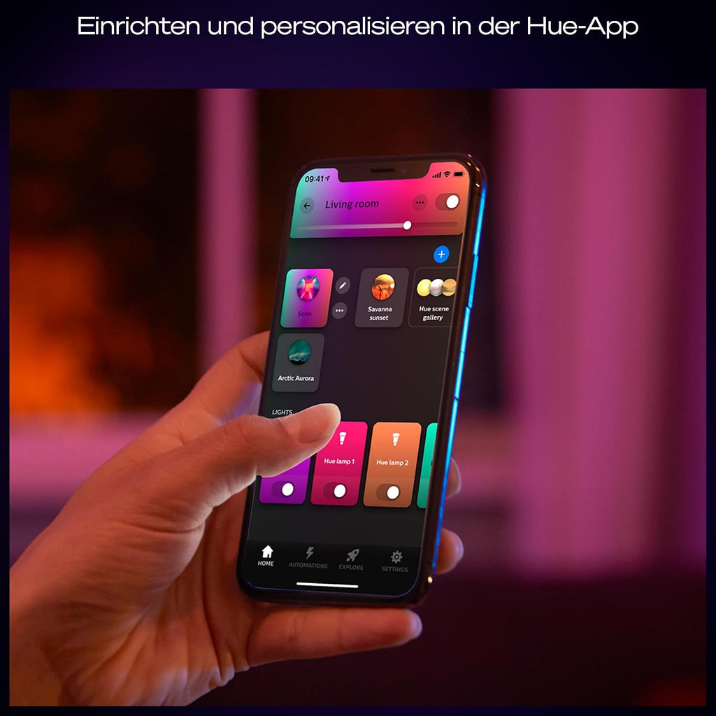 Philips Hue Devote Smart LED-Panel-Licht, weißes und farbiges Ambiente, rund 43 cm, 23 W, 2900 Lumen, weißer Rahmen für Innenbeleuchtung, Decke, Wohnzimmer, Küche, Flur