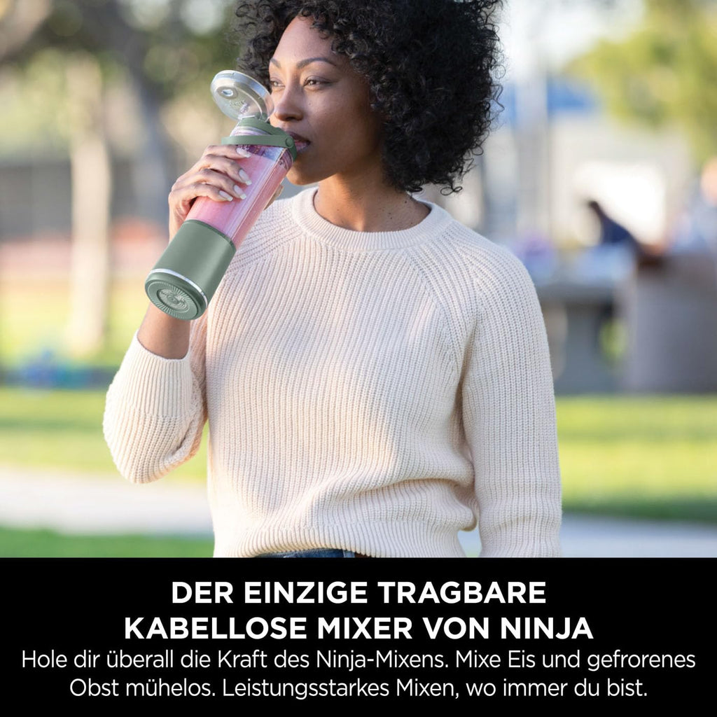 Ninja Blast Tragbarer Mixer / Blender / Smoothie Maker, 530ml Becher, Auslaufsicherer Deckel, Leistungsstarker Mini Standmixer, Kabellos & Wiederaufladbar, Zerkleinert Eis & Obst, Blau, BC151EUNV