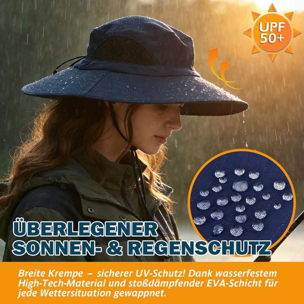 EINSKEY Breitkrempe Sonnenhut, wasserdichter Buschhut für Damen und Herren