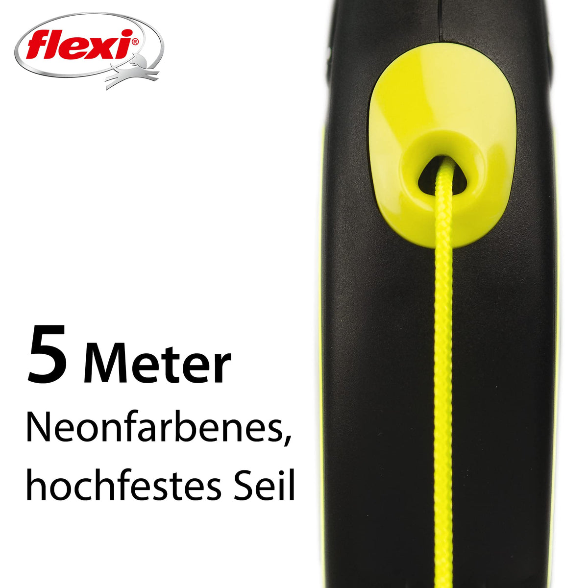flexi® Classic L Hunde Roll-Leine, 5m Gurt, schwarz