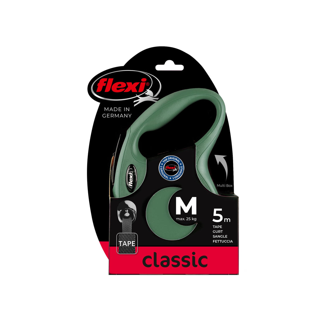 flexi® Classic L Hunde Roll-Leine, 5m Gurt, schwarz