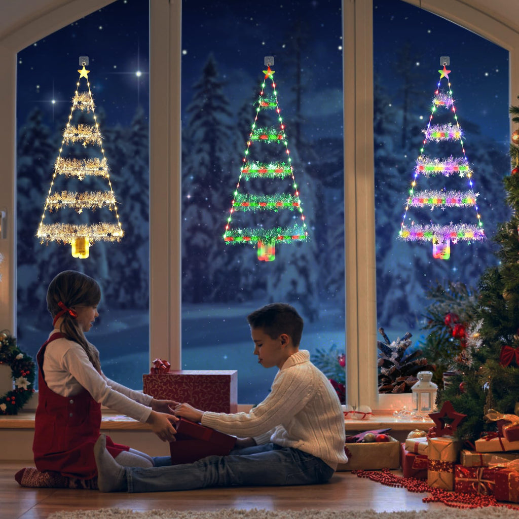 Geemoo LED Weihnachtsmann Leiter Lichterkette - 3 Meter LED Weihnachtsbeleuchtung Strombetrieben mit Timer, Speicherfunktion, 8 Modi, für Innen Außen Weihnachtsbaum Fenster Weihnachten Deko (Warmweiß)