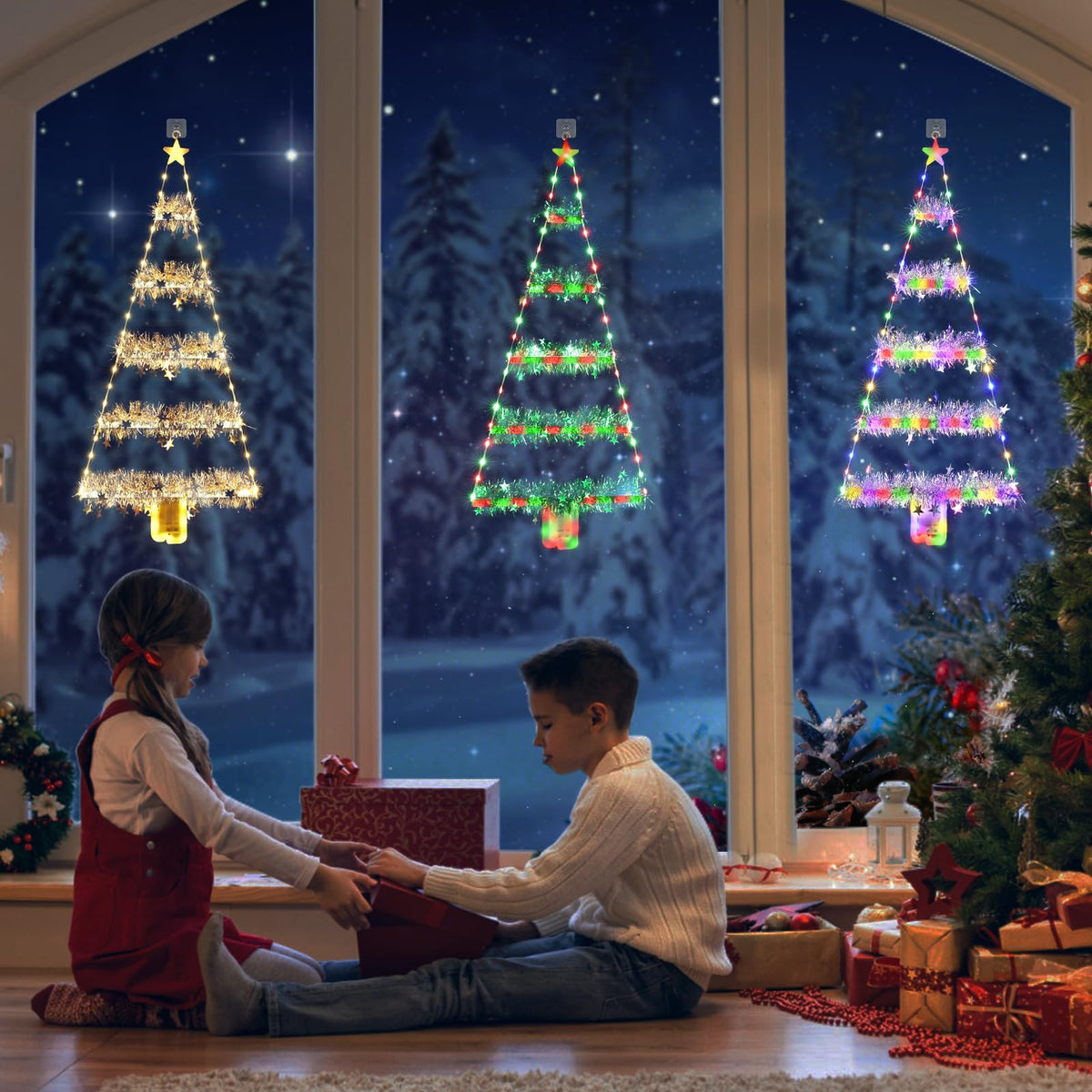 Geemoo LED Weihnachtsmann Leiter Lichterkette - 3 Meter LED Weihnachtsbeleuchtung Strombetrieben mit Timer, Speicherfunktion, 8 Modi, für Innen Außen Weihnachtsbaum Fenster Weihnachten Deko (Warmweiß)