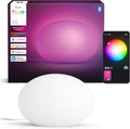 Philips Hue Flourish Tischleuchte, dimmbare LED Leuchte, weißes und farbiges Licht, 16 Millionen Farben, indirekte Beleuchtung über App steuerbar, kompatibel mit Alexa, Neue Generation