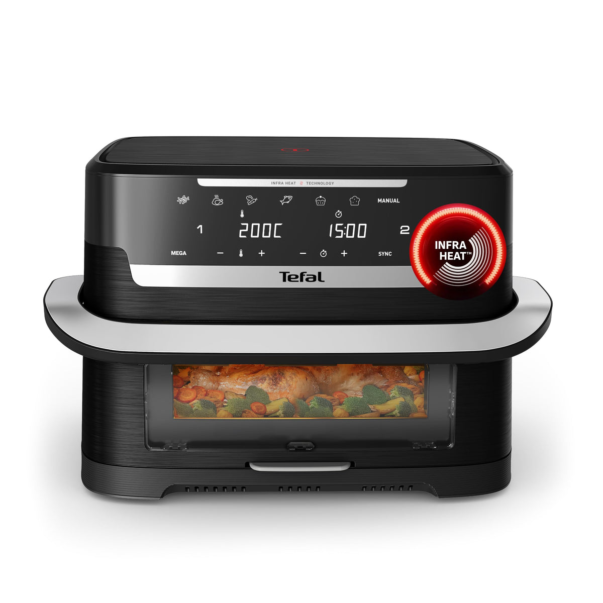 Tefal Dual Easy Fry Heißluftfritteuse 8,3 L mit 2 Kammern