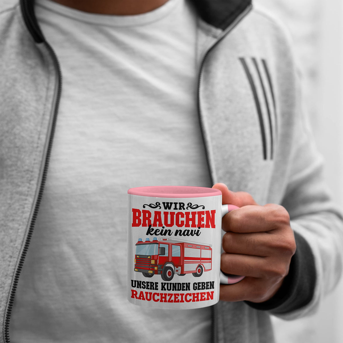 Trendation - Feuerwehr Tasse Geschenk Feuerwehrgeschenkartikel Mann Männer Erwachsene Feuerwehrmann Tasse Spruch (Rot)