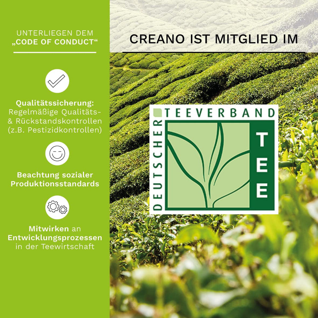 Creano 6 Teeblumen Geschenkbox weißer, schwarzer & grüner Tee in edler Magnetbox mit Silberprägung - 6 verschiedene Sorten - Geschenk zu Weihnachten