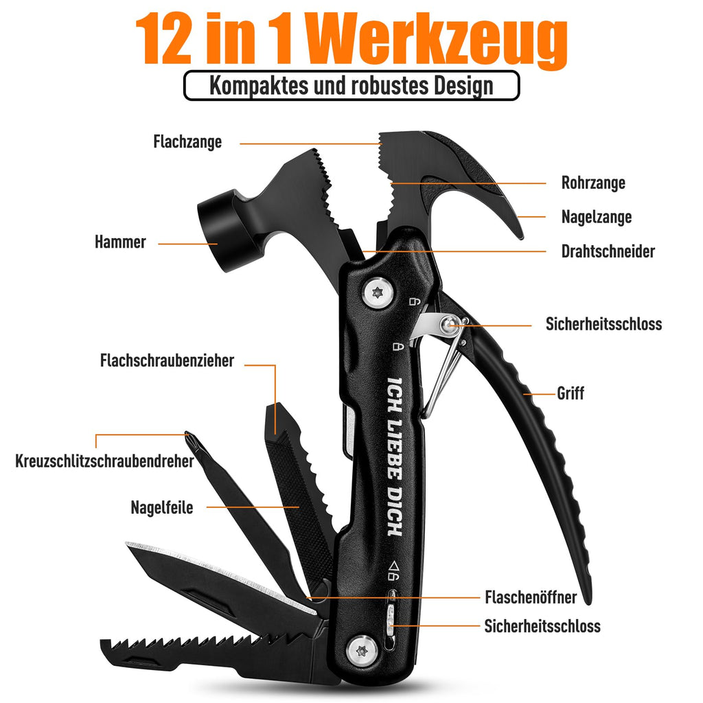 BIIB Geschenke für Männer, 12 in 1 Multitool Weihnachtsgeschenke für Männer