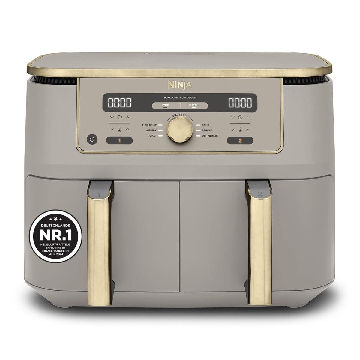 Ninja Dual Zone digitale Heißluftfritteuse, 9,5 L, 6-in-1, Metallic Grau