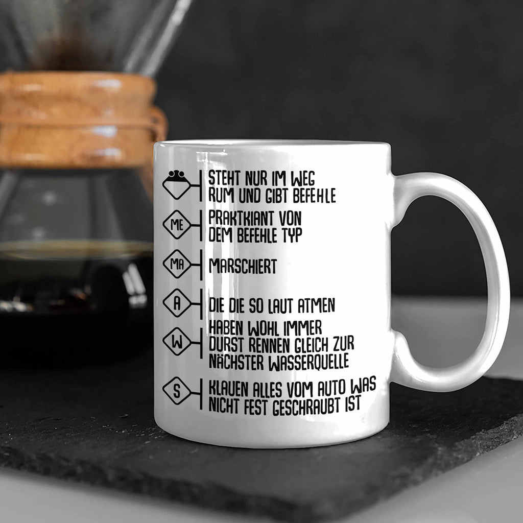 Trendation - Feuerwehr Tasse Geschenke Zubehör Lustig Einsatz Geburtstag Spruch Mann Praktikant (Rot)