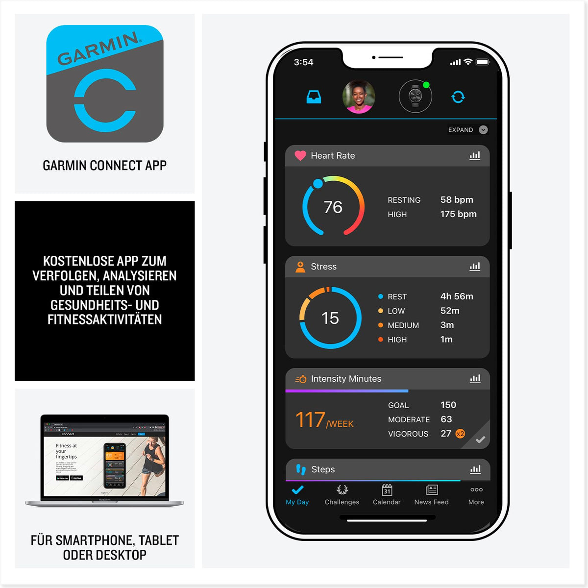 Garmin Forerunner 165 43mm - Lauf-Smartwatch, 1,2" AMOLED Touchscreen, bis zu 11 Tage Akkulaufzeit, 25+ Sport-Apps, Trainingsempfehlungen, Gesundheitsdaten, smarten Funktionen