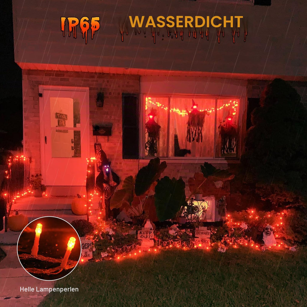 Dalugo 2 Stück Lichterkette Batterie, 3M 30 LED Orange Wasserdicht Lichterketten mit 6h Timer für Innen außen