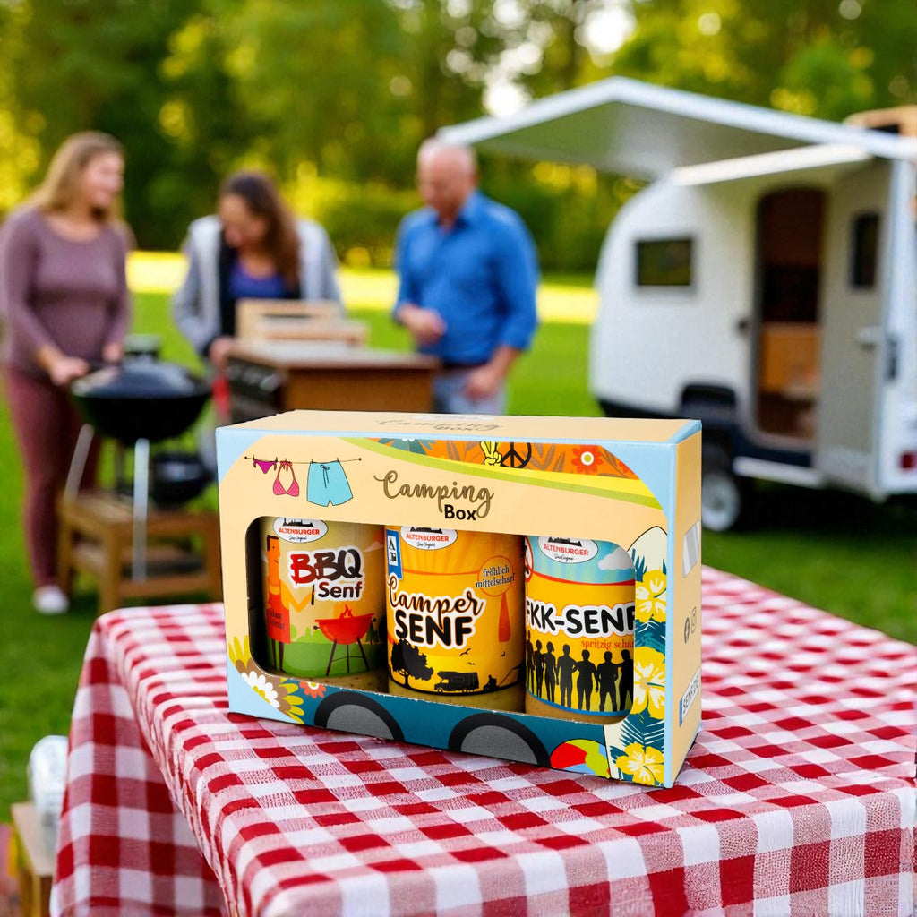 Altenburger Original Bierkiste - drei mit Bier verfeinerte Senfsorten als Geschenk-Set (3-teilig), Geschenkbox für Männer und Frauen