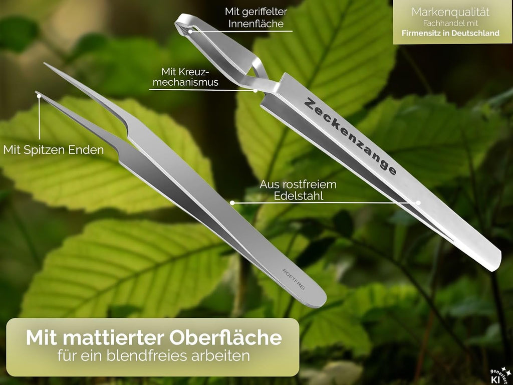Zeckenzange Zeckenpinzette Zeckengreifer im 3er Set Edelstahl Rostfrei