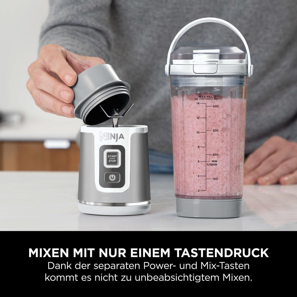 Ninja Blast Tragbarer Mixer / Blender / Smoothie Maker, 530ml Becher, Auslaufsicherer Deckel, Leistungsstarker Mini Standmixer, Kabellos & Wiederaufladbar, Zerkleinert Eis & Obst, Blau, BC151EUNV
