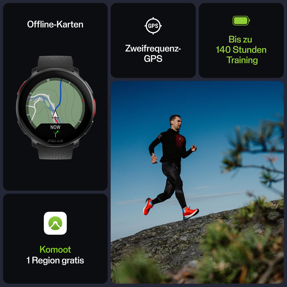 Polar Vantage V3 Premium GPS-Sportuhr mit AMOLED
