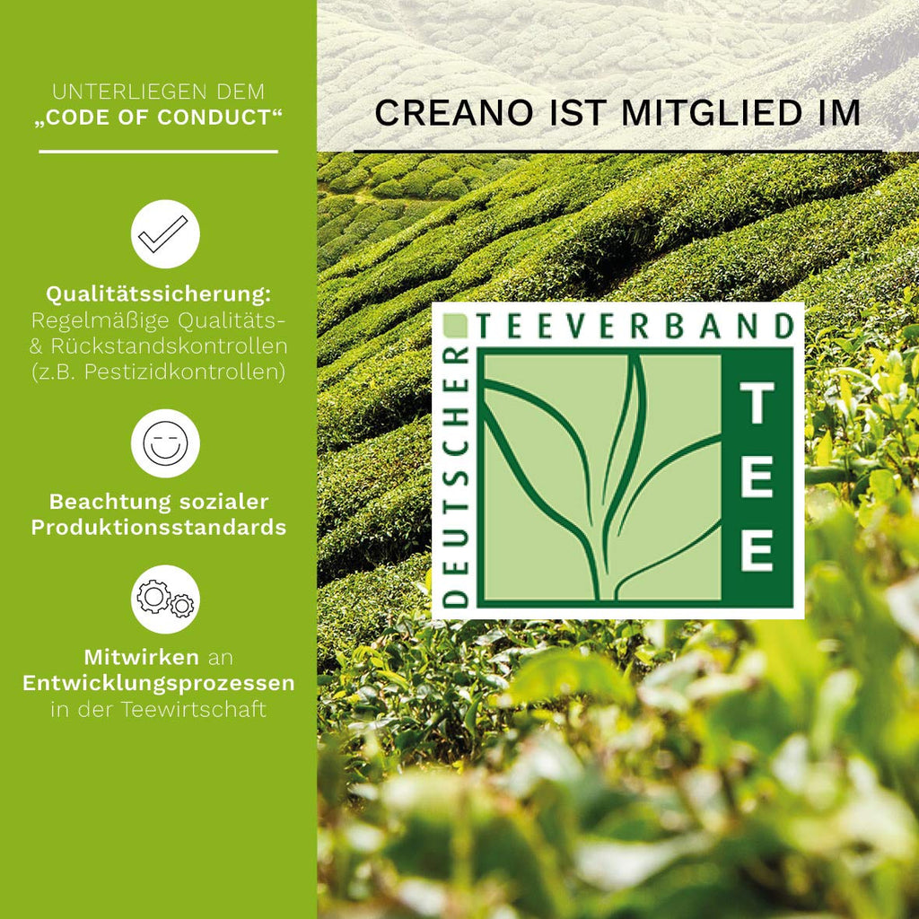 Creano 6 Teeblumen Geschenkbox weißer, schwarzer & grüner Tee in edler Magnetbox mit Silberprägung - 6 verschiedene Sorten - Geschenk zu Weihnachten