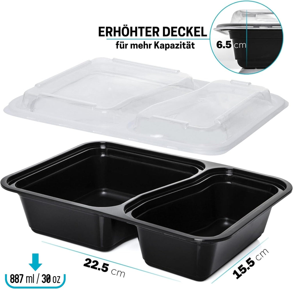 Igluu Meal Prep Boxen (10er-Pack) 2 Fächer – 887ml