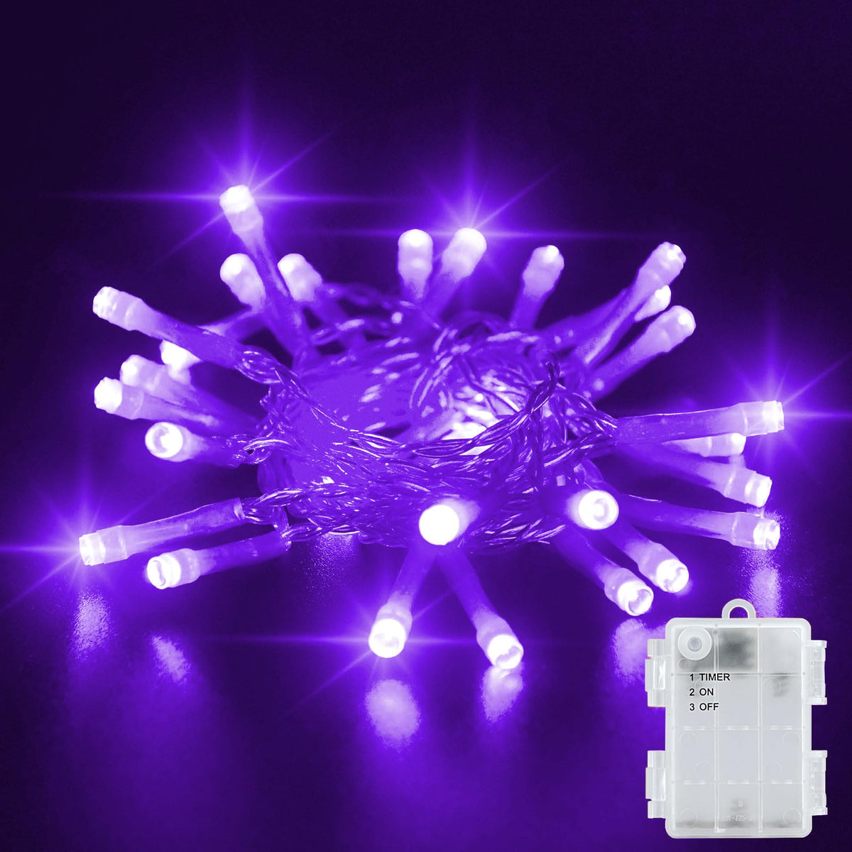 Dalugo 2 Stück Lichterkette Batterie, 3M 30 LED Orange Wasserdicht Lichterketten mit 6h Timer für Innen außen