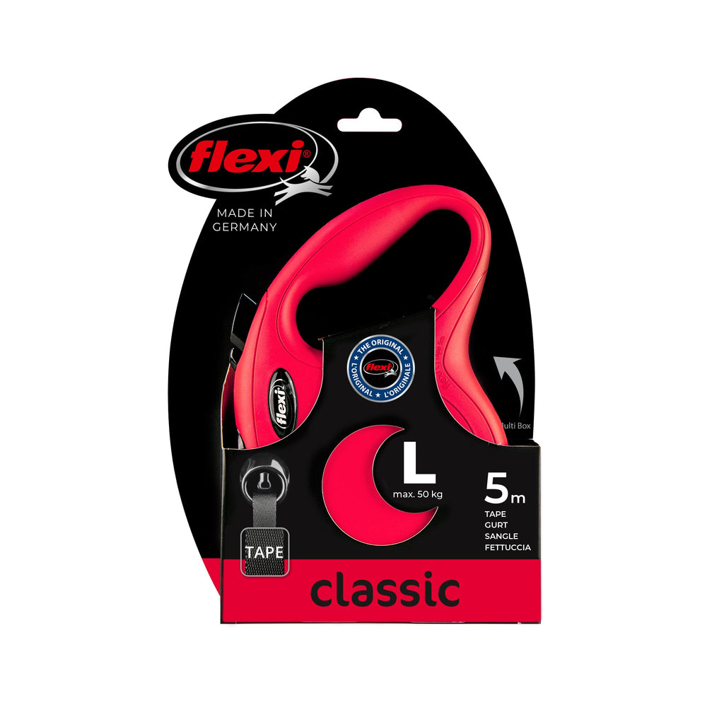 flexi® Classic L Hunde Roll-Leine, 5m Gurt, schwarz
