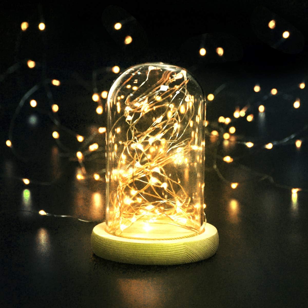 cshare Halloween Deko Lichterkette, Herbst lichterkette, 16.4ft/5m 50LEDs Orange Fall Fairy Lichter,Halloween Dekorationen String IP65 wasserdicht Zelt Lichter für kürbis Dach Fenster Party(Orange)