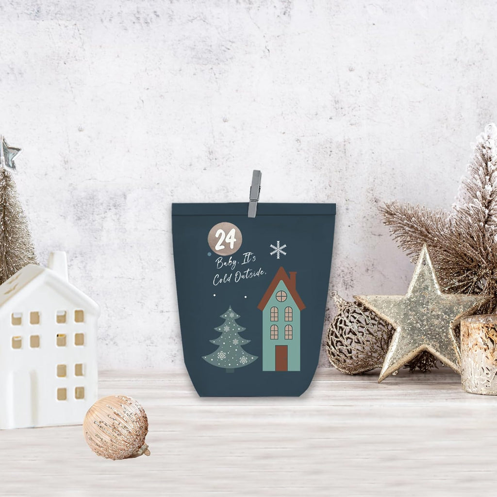 Adventskalender zum Befüllen, 24 Weihnachtskalender Papiertüten zum Selber Basteln, Geschenktüten zum selbst füllen, Advents Tüten Selbstbefüllen für Kinder & Erwachsene