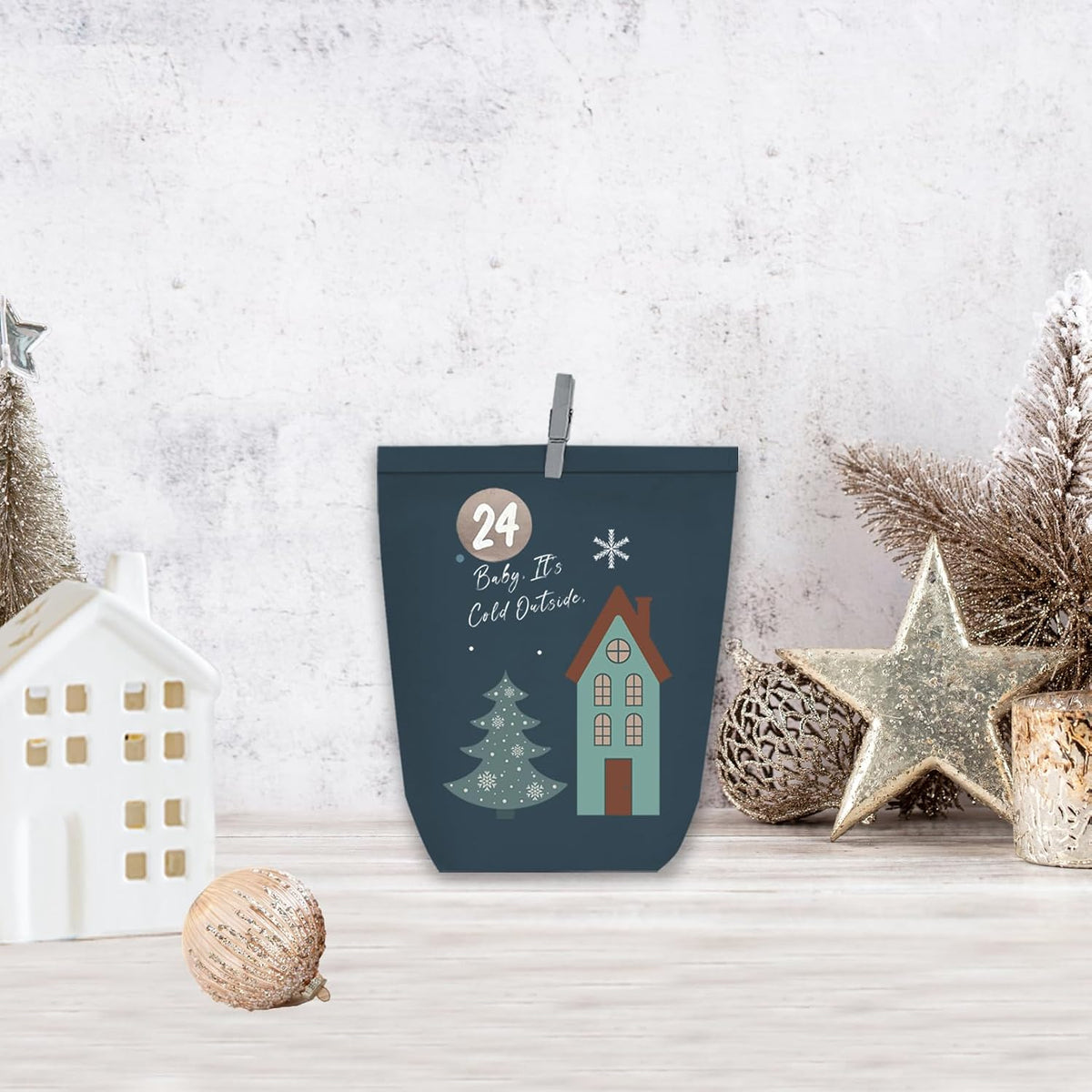 Adventskalender zum Befüllen, 24 Weihnachtskalender Papiertüten zum Selber Basteln, Geschenktüten zum selbst füllen, Advents Tüten Selbstbefüllen für Kinder & Erwachsene