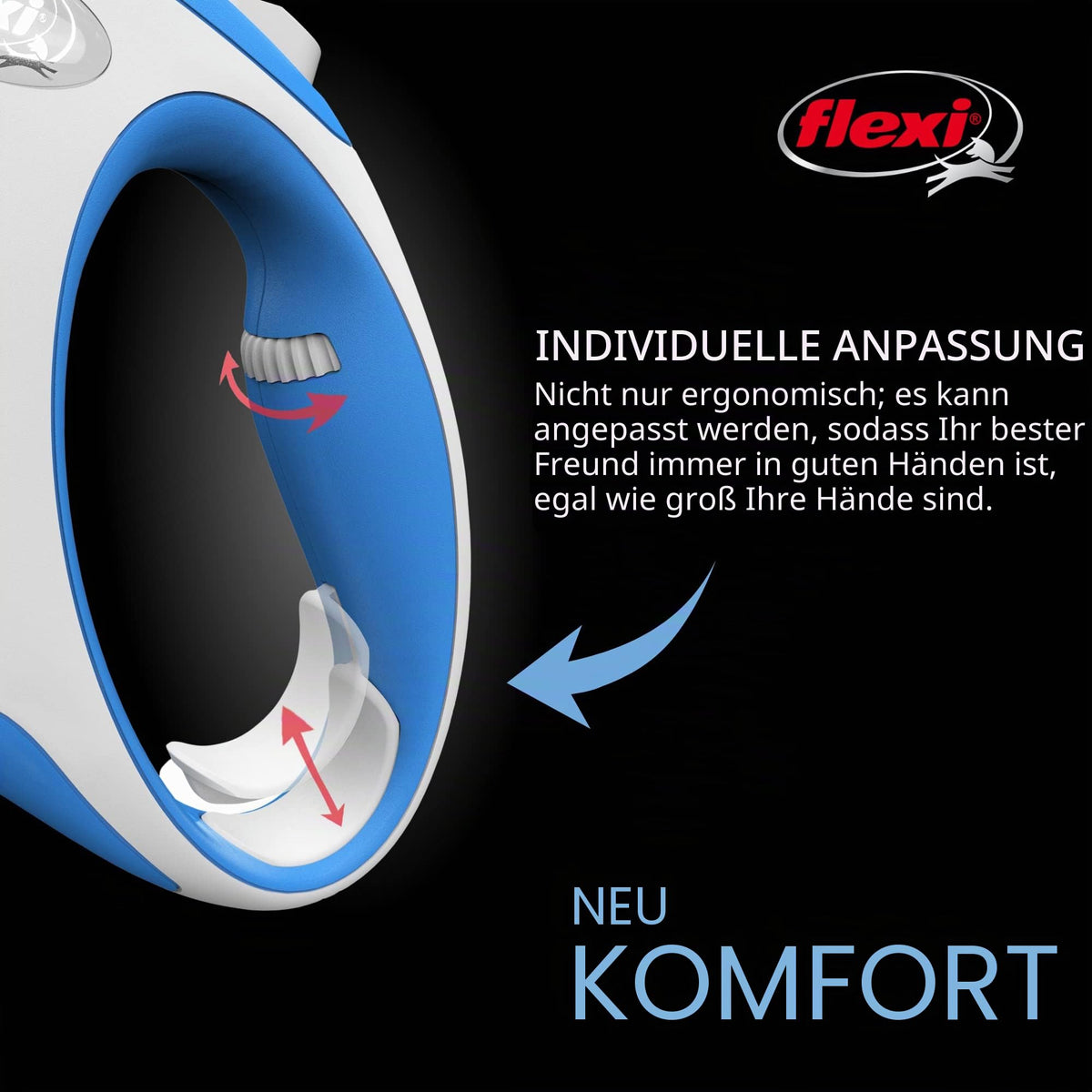 flexi® Classic L Hunde Roll-Leine, 5m Gurt, schwarz