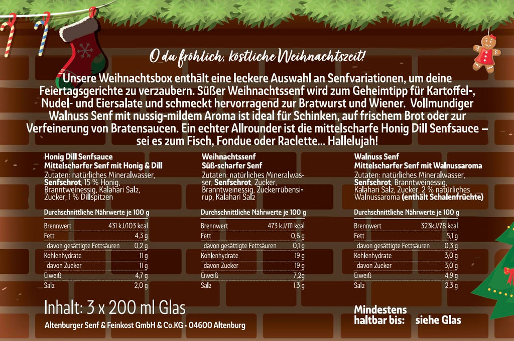 Altenburger Original Bierkiste - drei mit Bier verfeinerte Senfsorten als Geschenk-Set (3-teilig), Geschenkbox für Männer und Frauen