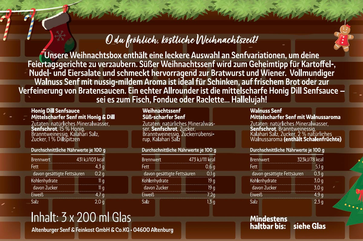 Altenburger Original Bierkiste - drei mit Bier verfeinerte Senfsorten als Geschenk-Set (3-teilig), Geschenkbox für Männer und Frauen