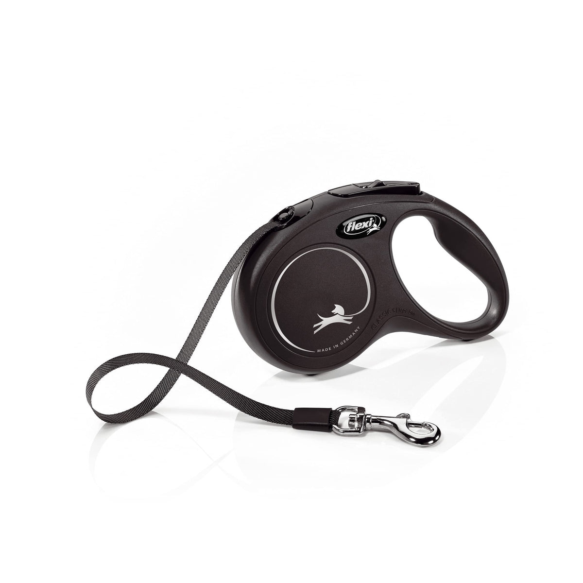 flexi® Classic L Hunde Roll-Leine, 5m Gurt, schwarz