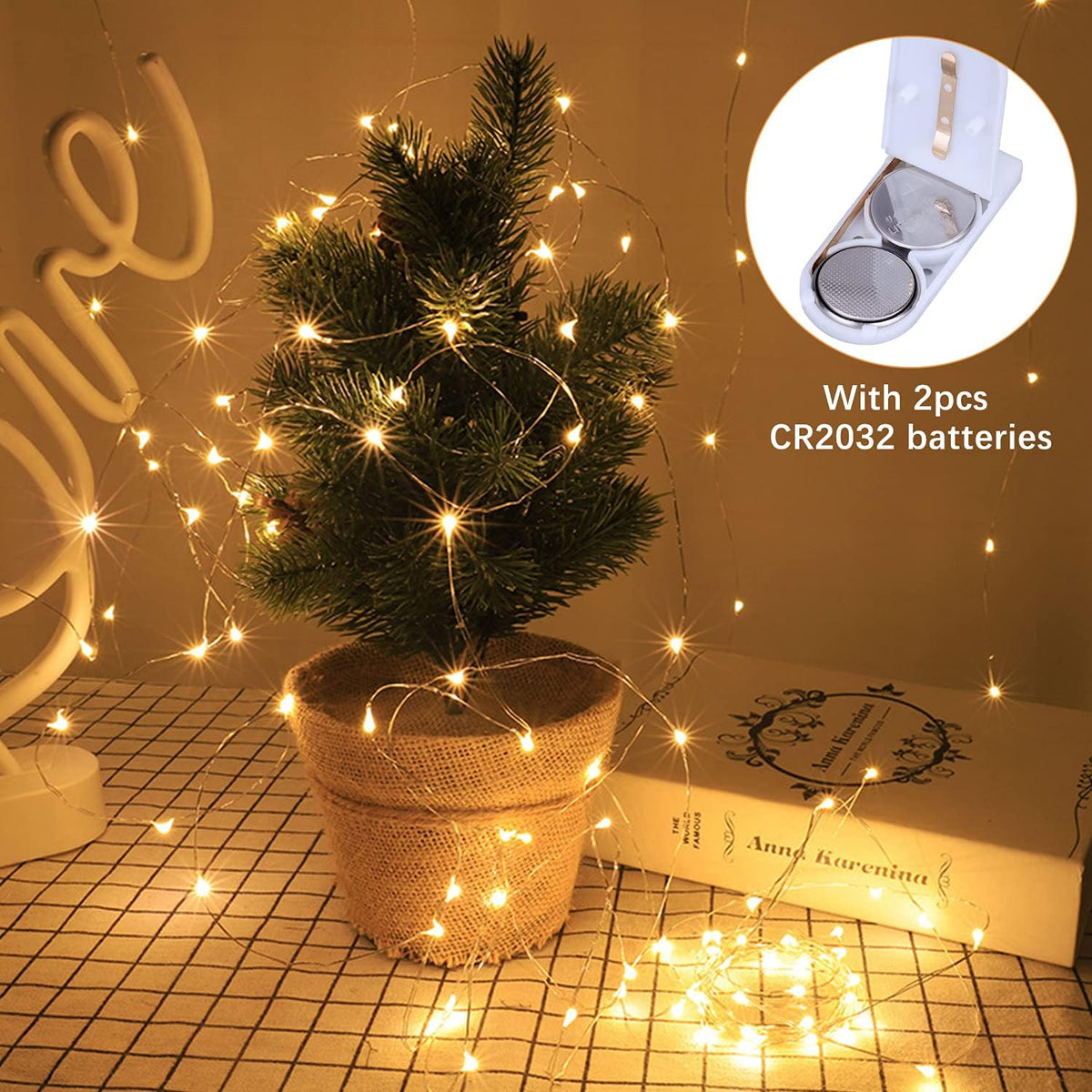 30 Stück Lichterkette Batterie 10 LED Lichterkette mit Batterie 1M LED Lichterketten 3.3FT Lichterketten für Innen Weihnachten Deko