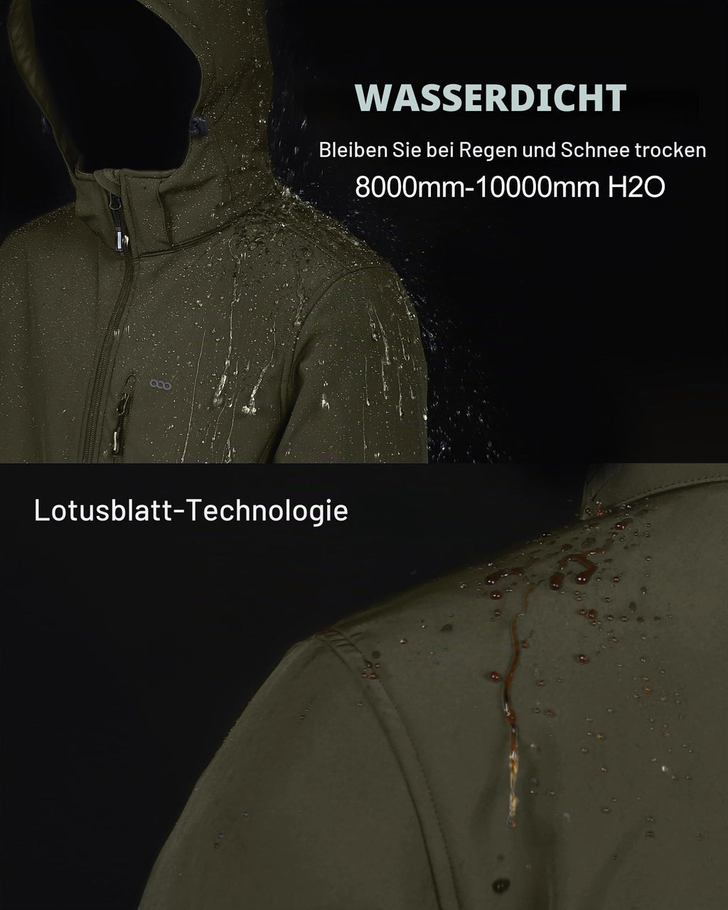 33,000ft Softshelljacke für Herren Wasserdicht Outdoor Jacke Übergangsjacke