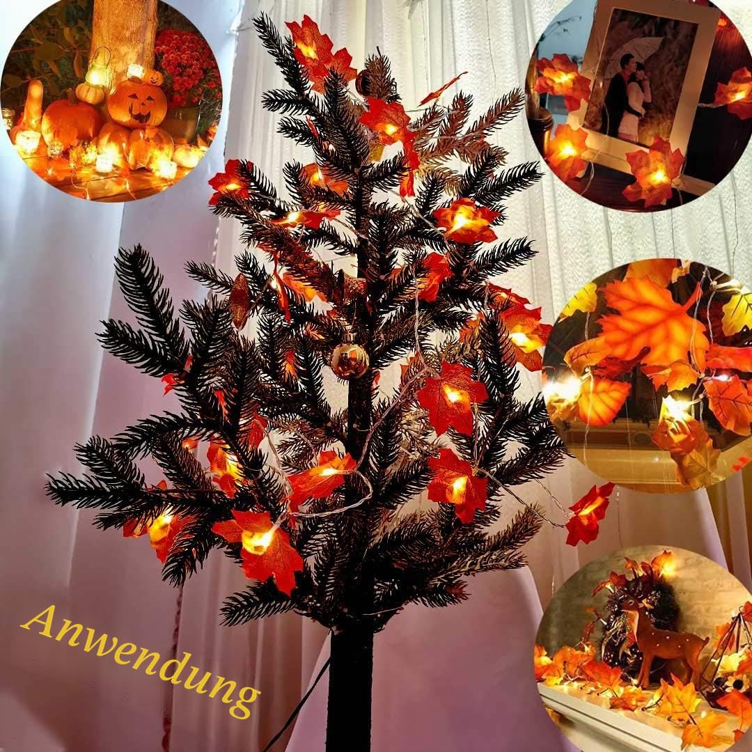 Herbst lichterkette, Herbst Blättergirlande,lichterkette,30 Ahornblatt Licht,Länge 3 Meter Benutzt für herbstdeko und weihnachtsdeko halloween deko party deko tischdeko