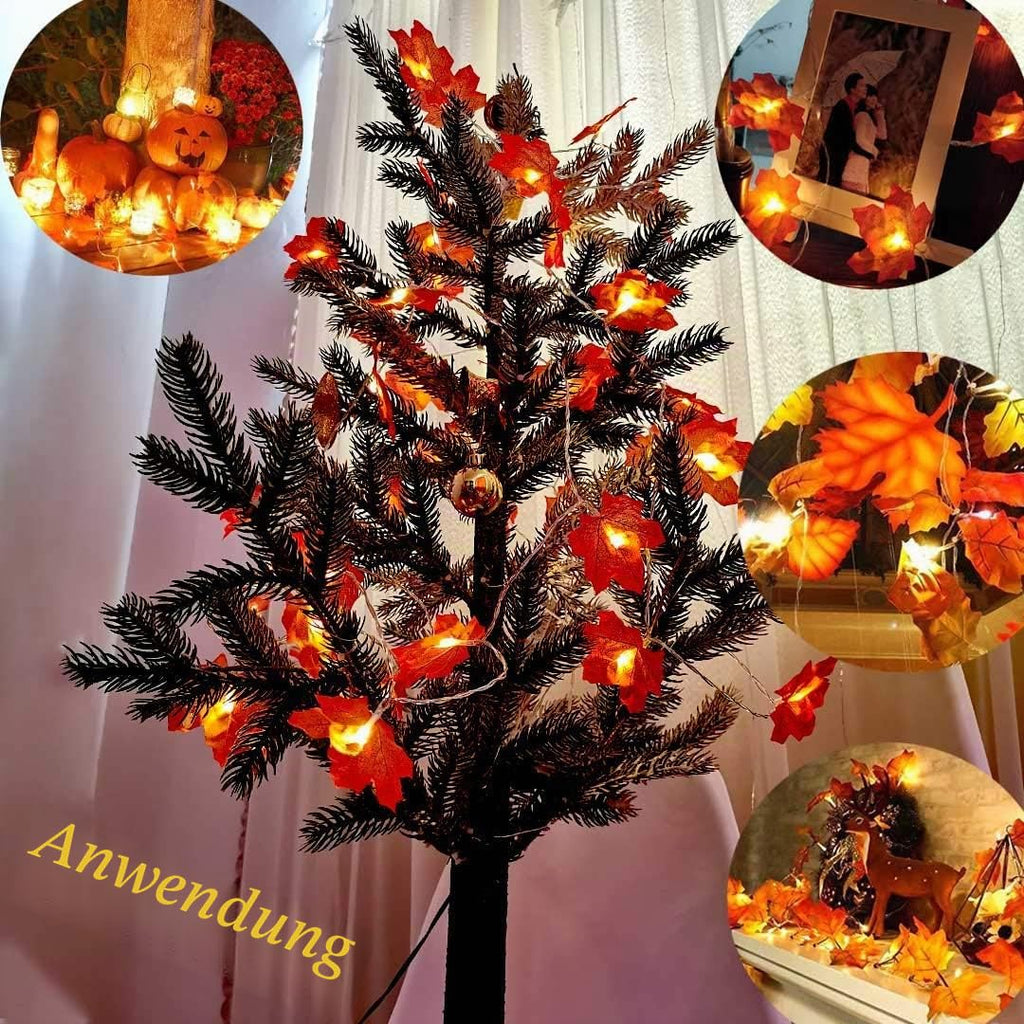 Herbst lichterkette, Herbst Blättergirlande,lichterkette,30 Ahornblatt Licht,Länge 3 Meter Benutzt für herbstdeko und weihnachtsdeko halloween deko party deko tischdeko