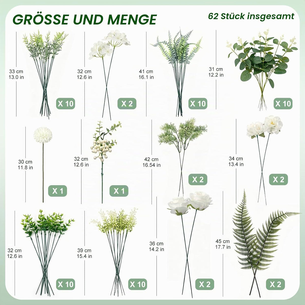 ROLLWAY 47 Stück Kunstblumen Herbst Künstliche Herbstblumen Herbststrauß