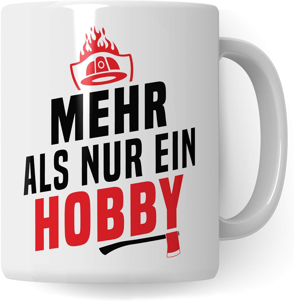 Pagma Druck Feuerwehr Tasse Geschenk, Feuerwehrmann Spruch Becher Geschenkidee, Freiwillige Feuerwehr Kaffeetasse Feuerwehrler (Weiß/Weiß)