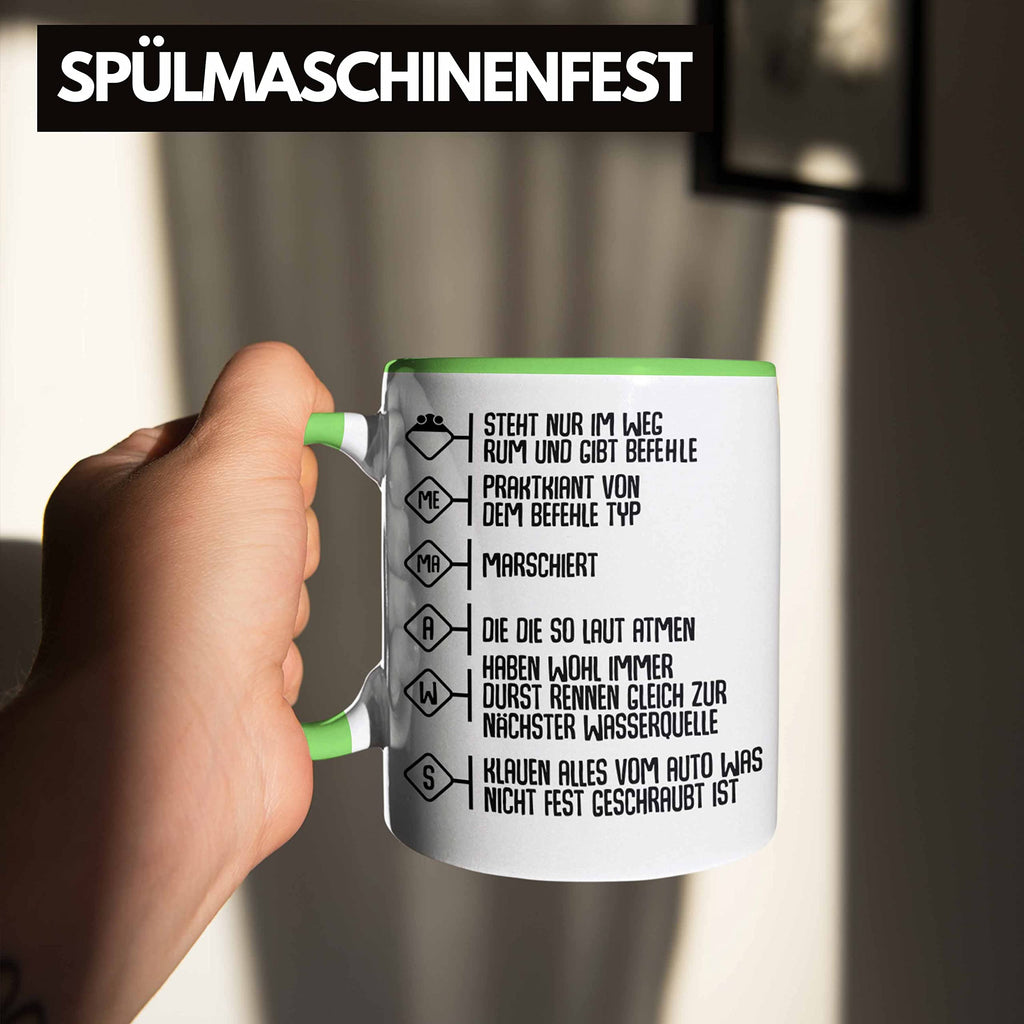 Trendation - Feuerwehr Tasse Geschenke Zubehör Lustig Einsatz Geburtstag Spruch Mann Praktikant (Rot)