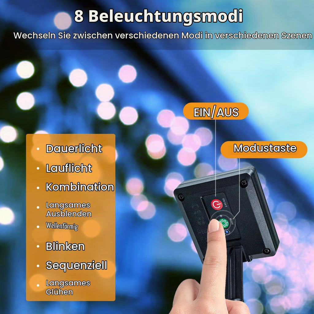 Peasur 3 Stück Solar Lichterkette Outdoor, 3x12M 120 LED Lichterkette Außen