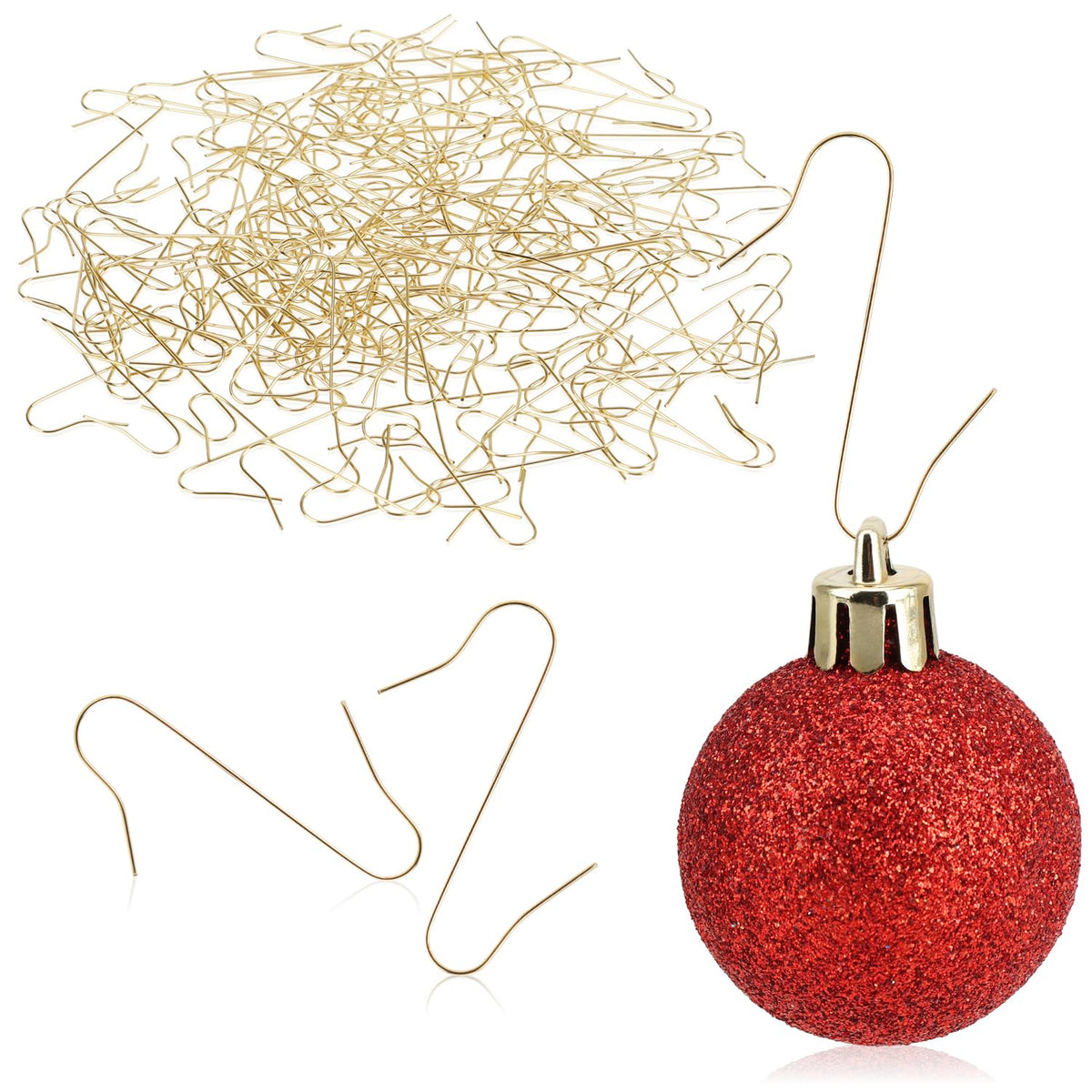 com-four® 300x Haken für Weihnachtsbaumschmuck, Schnellaufhänger