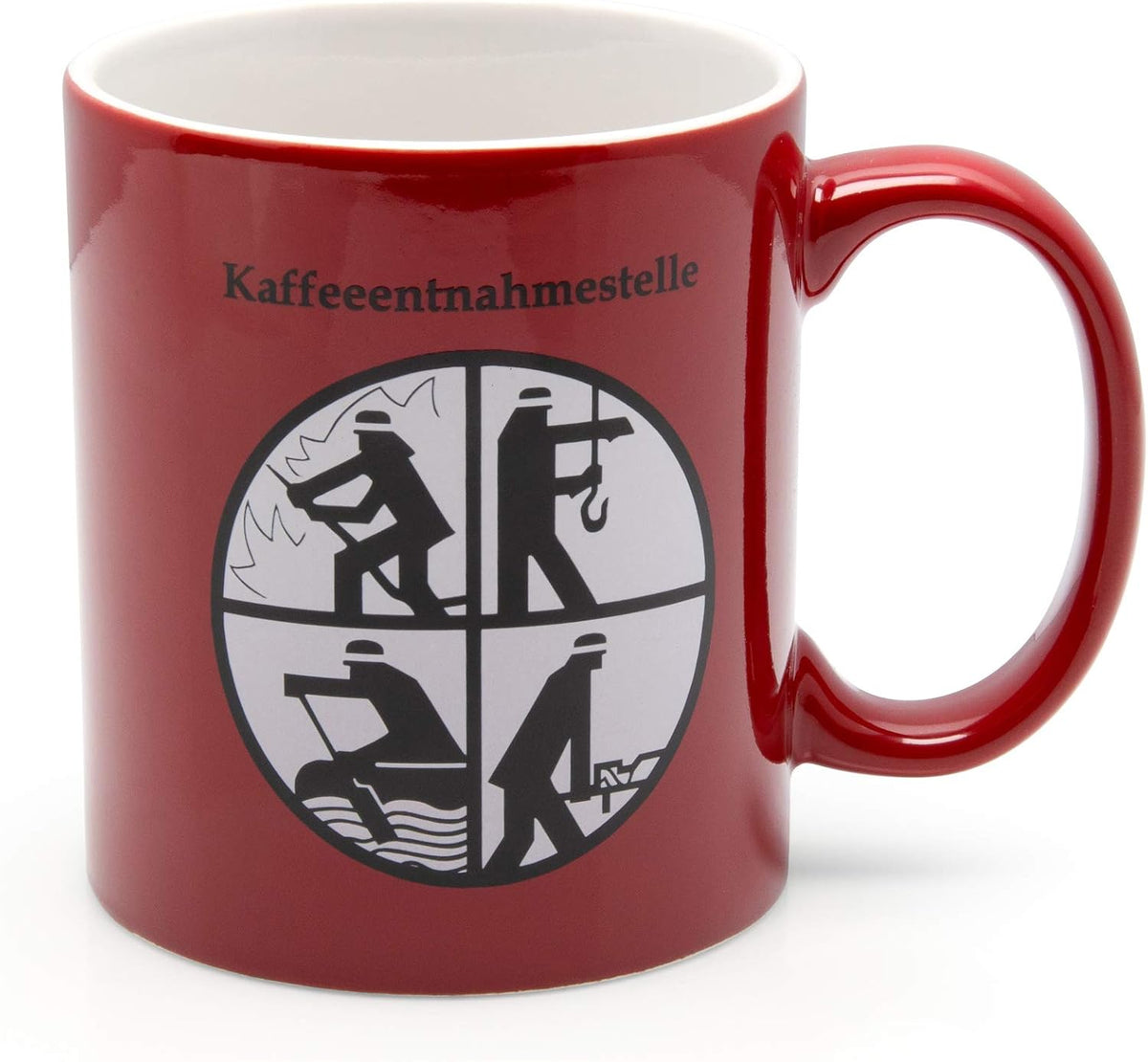 DFV Feuerwehr Becher rot Porzellanbecher Kaffeeentnahmestelle mit DFV Feuerwehr Signet