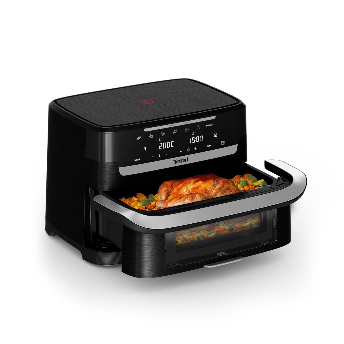 Tefal Dual Easy Fry Heißluftfritteuse 8,3 L mit 2 Kammern