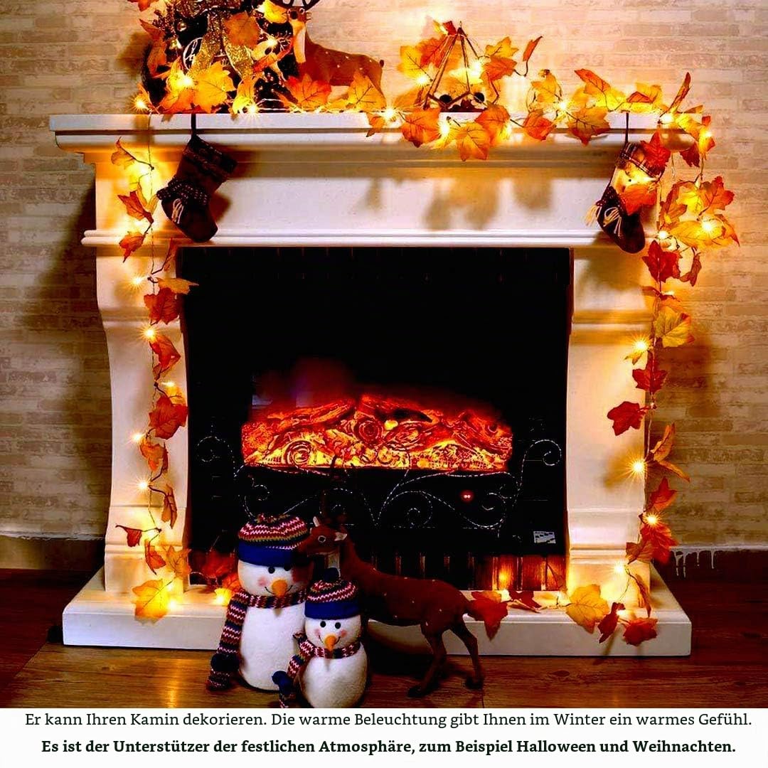 Herbst lichterkette, Herbst Blättergirlande,lichterkette,30 Ahornblatt Licht,Länge 3 Meter Benutzt für herbstdeko und weihnachtsdeko halloween deko party deko tischdeko