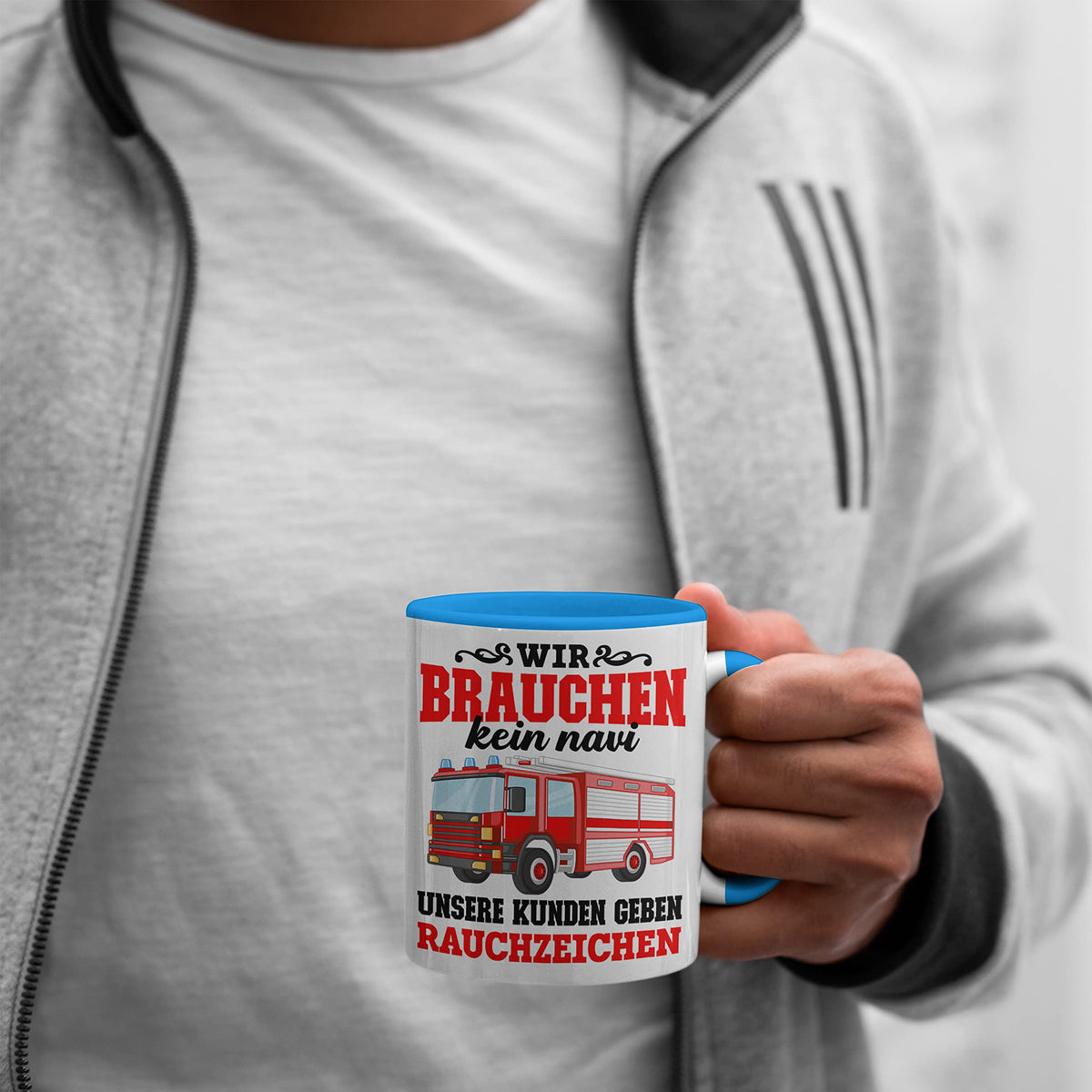 Trendation - Feuerwehr Tasse Geschenk Feuerwehrgeschenkartikel Mann Männer Erwachsene Feuerwehrmann Tasse Spruch (Rot)
