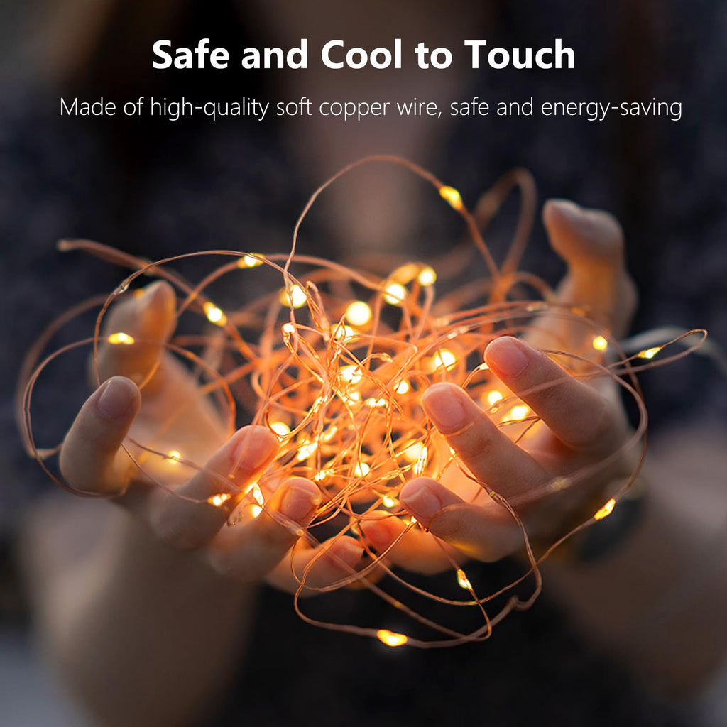 Hoteril 12M Draht Micro Lichterkette, 120LED Lichterkette USB mit Schalter