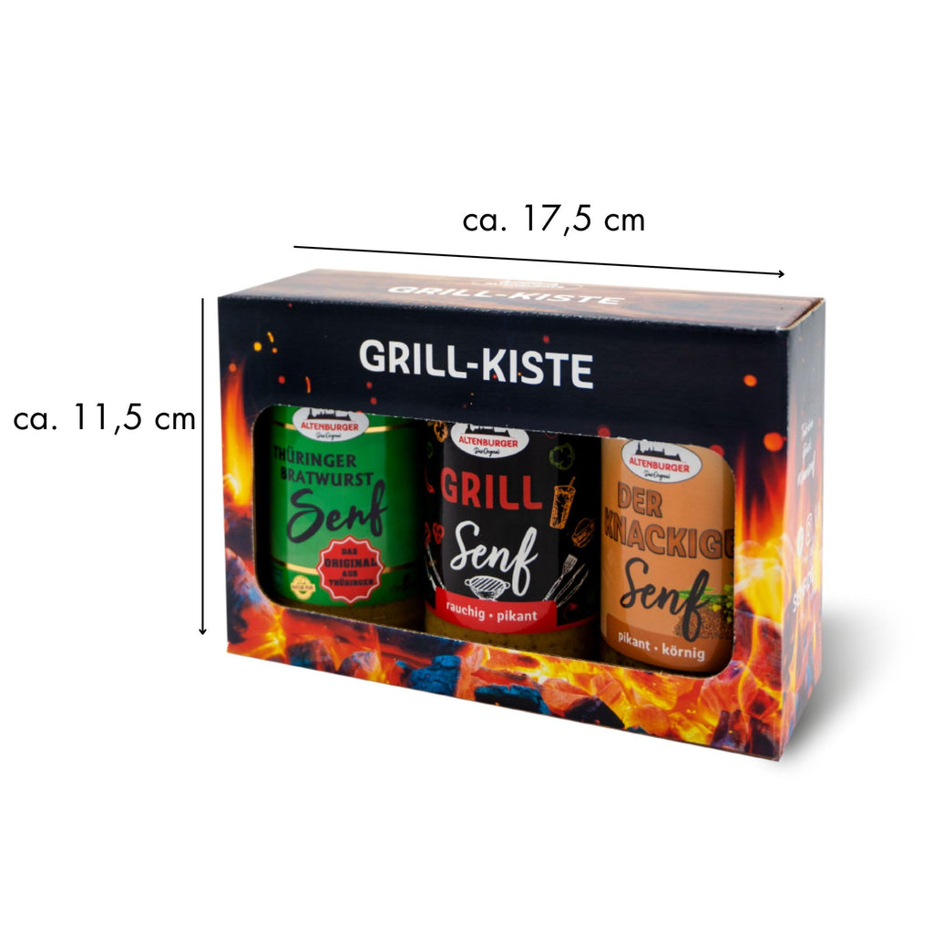 Altenburger Original Bierkiste - drei mit Bier verfeinerte Senfsorten als Geschenk-Set (3-teilig), Geschenkbox für Männer und Frauen
