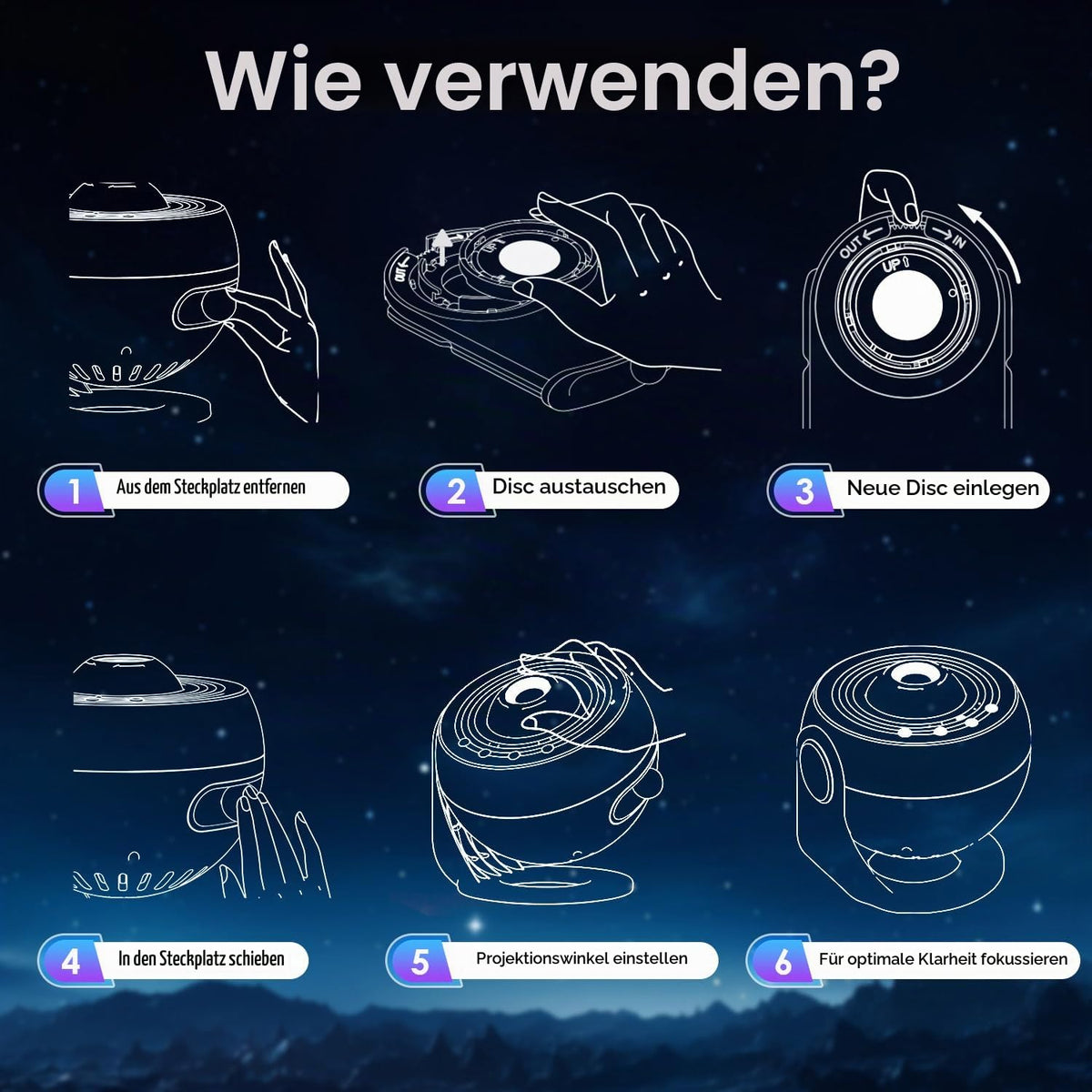 One Fire Sternenhimmel Projektor Weihnachtsdeko Geschenke Nachttischlampe