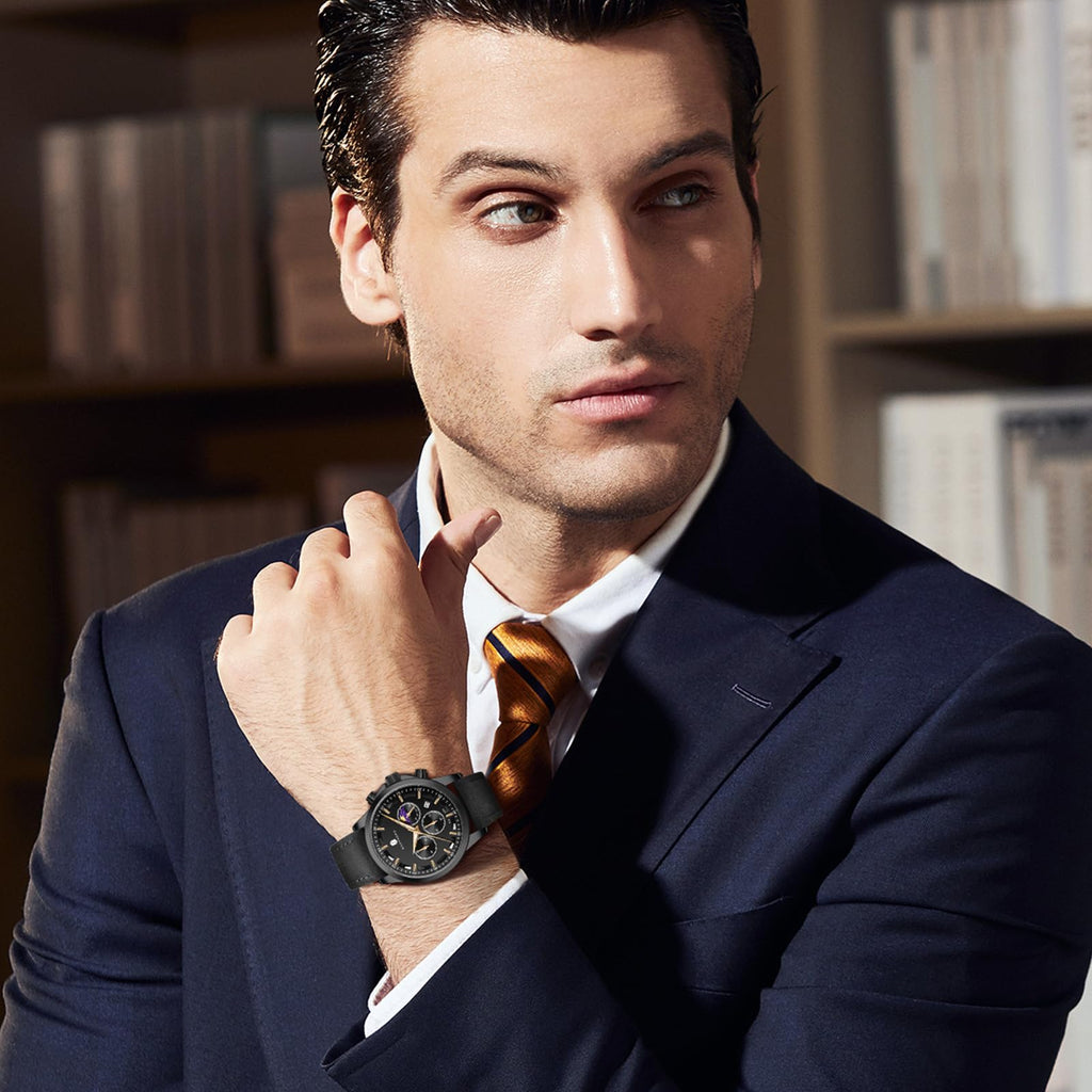 BENYAR BY Uhren Herren Chronograph Analog Quarz Wasserdicht Datum Armbanduhr Herren Mode Business-Kleid Herrenuhr Elegantes Geschenk fur Männer